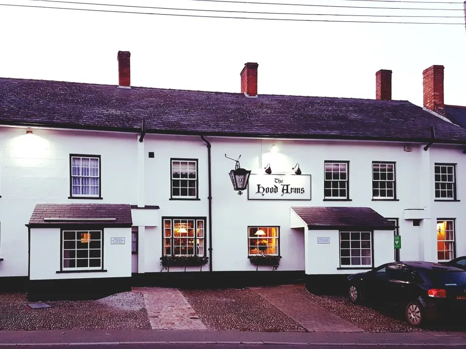 The Hood Arms exterior in Kilve